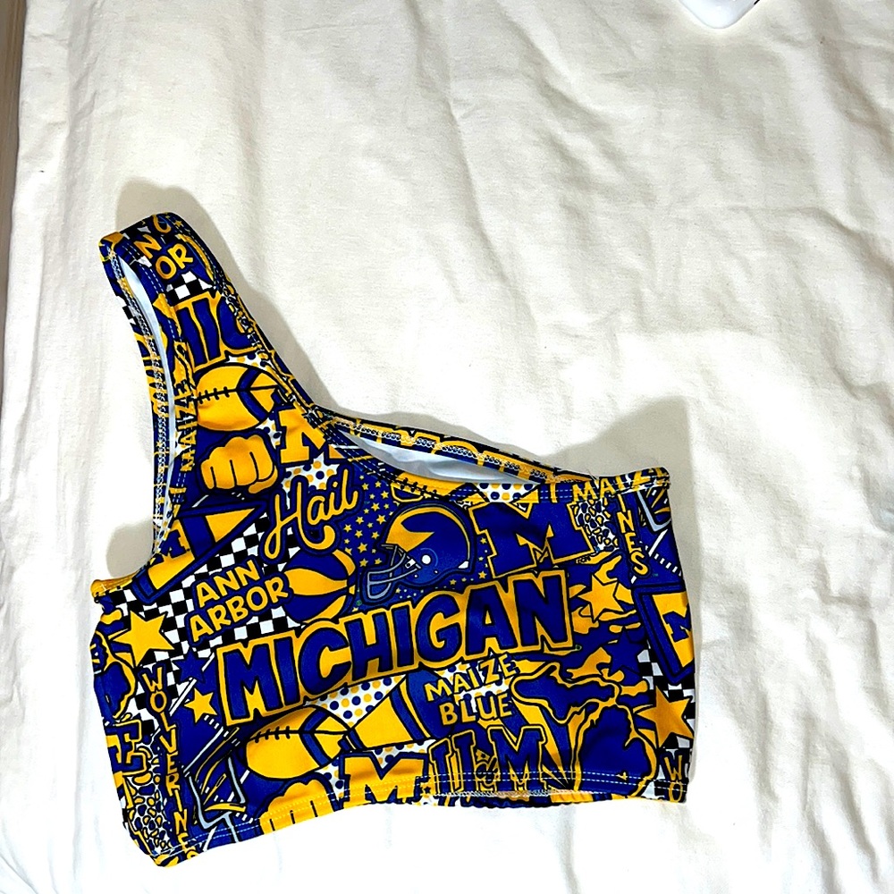 LOJO Bands University Of Michigan One Shoulder Top